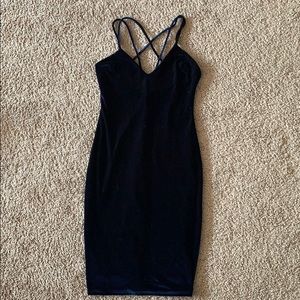 Dark blue velvet dress